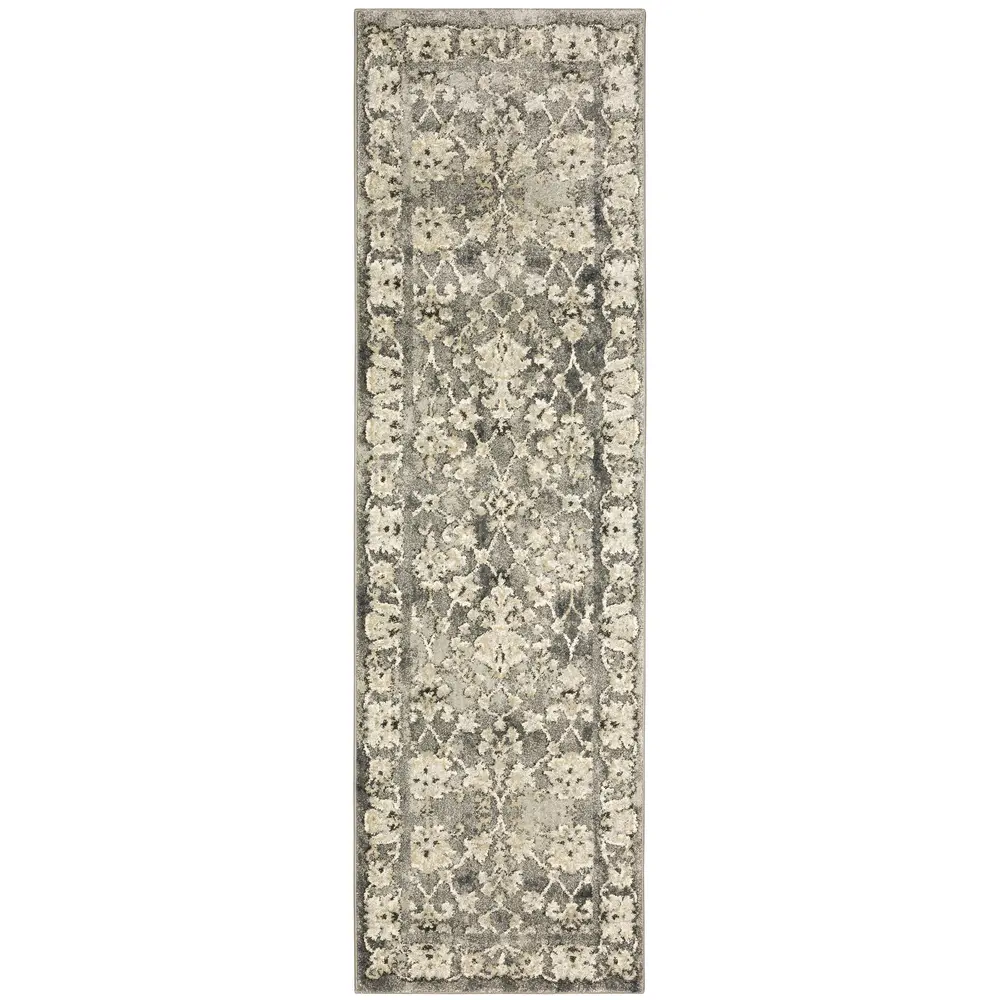 Florence 1002E Grey/ Beige Indoor Area Rug - 2'3