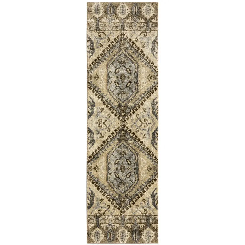 Florence 5090D Tan/ Gold Indoor Area Rug - 2'3