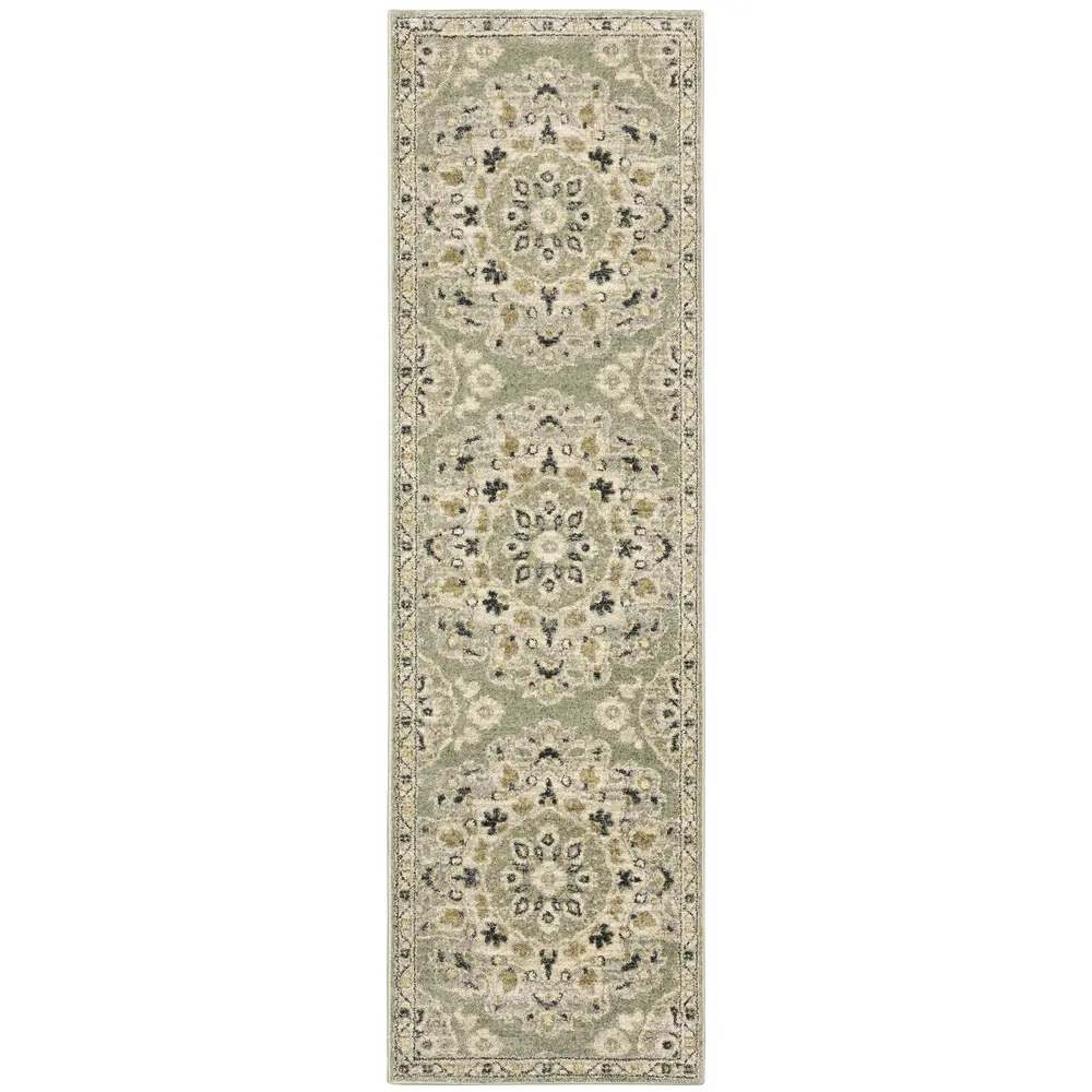 Florence 4334E Sage/ Ivory Indoor Area Rug - 2'3