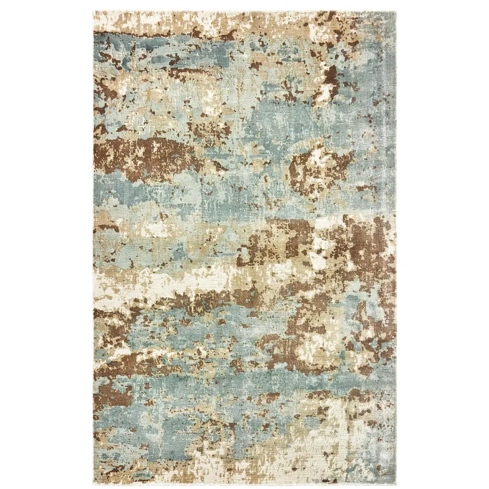 Formations 70001 Blue/ Brown Indoor Area Rug - 9' x 12'