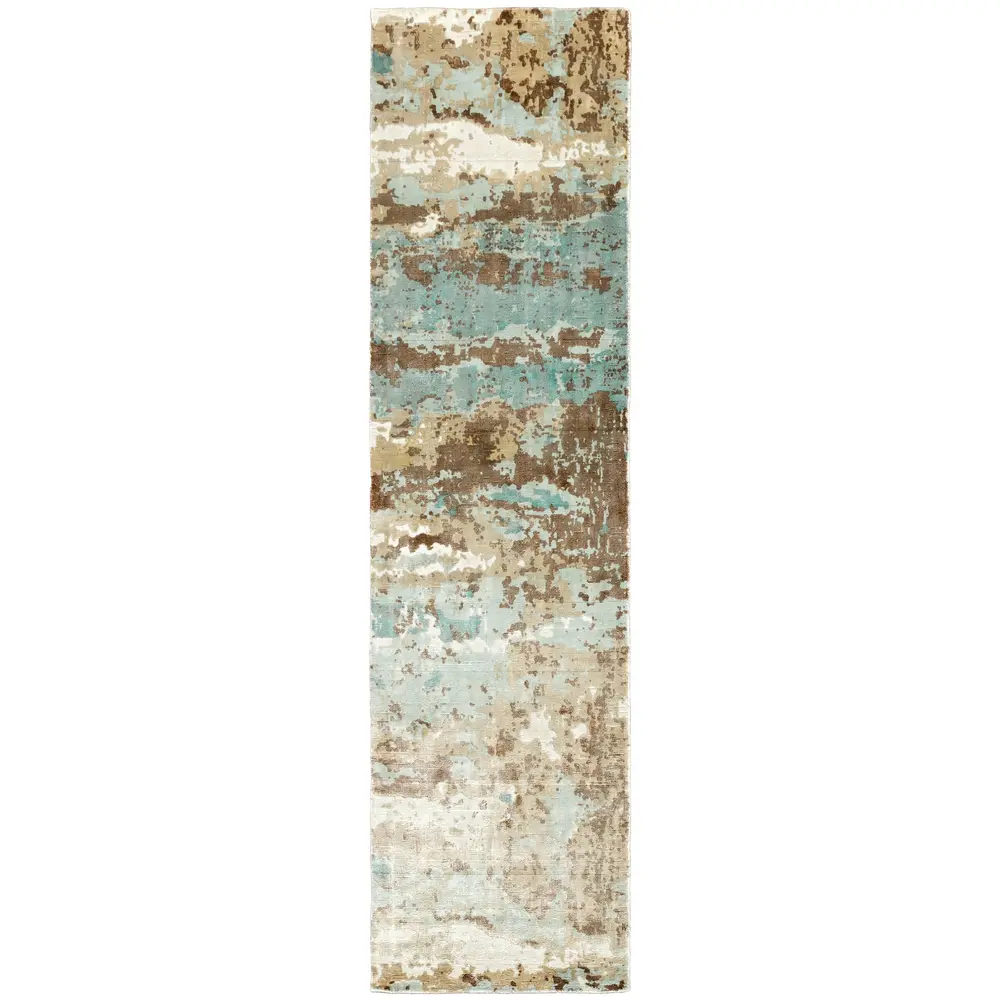 Formations 70001 Blue/ Brown Indoor Area Rug - 2'6