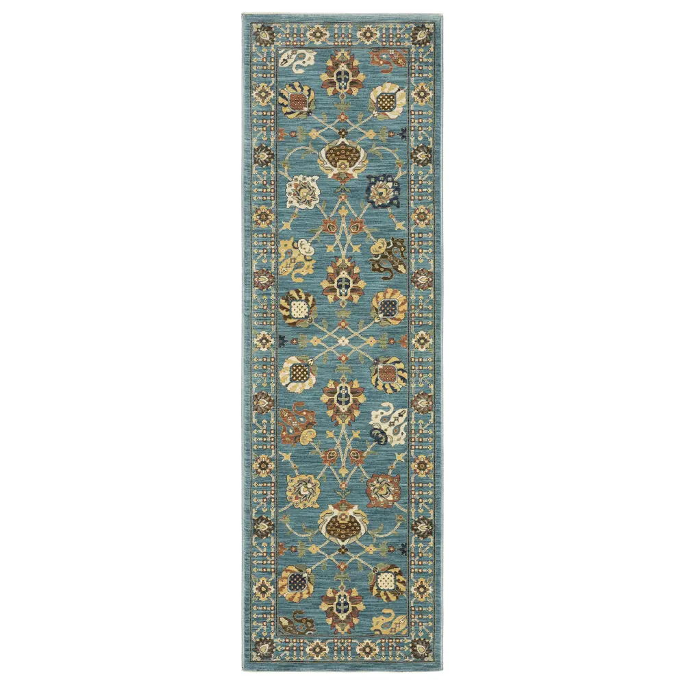 Francesca FR01E Blue/ Multi Indoor Area Rug - 2'3