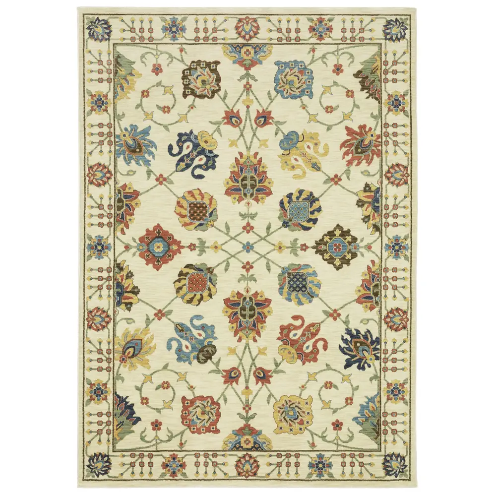 Francesca FR01G Ivory/ Multi Indoor Area Rug - 7'10