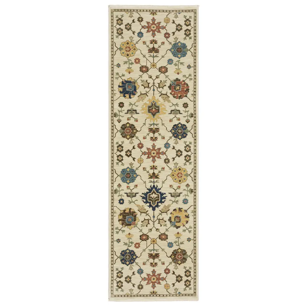 Francesca FR02M Ivory/ Gold Indoor Area Rug - 2'3