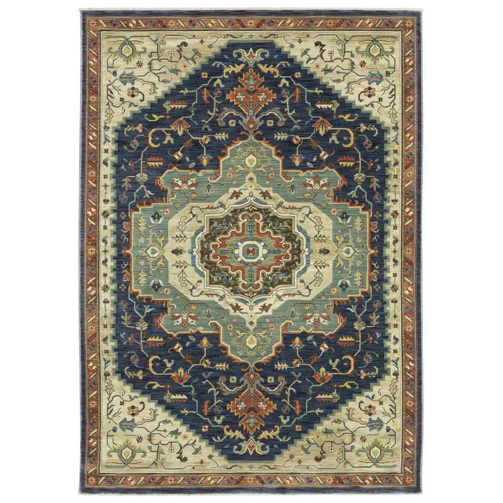 Francesca FR09F Blue/ Multi Indoor Area Rug - 6'7
