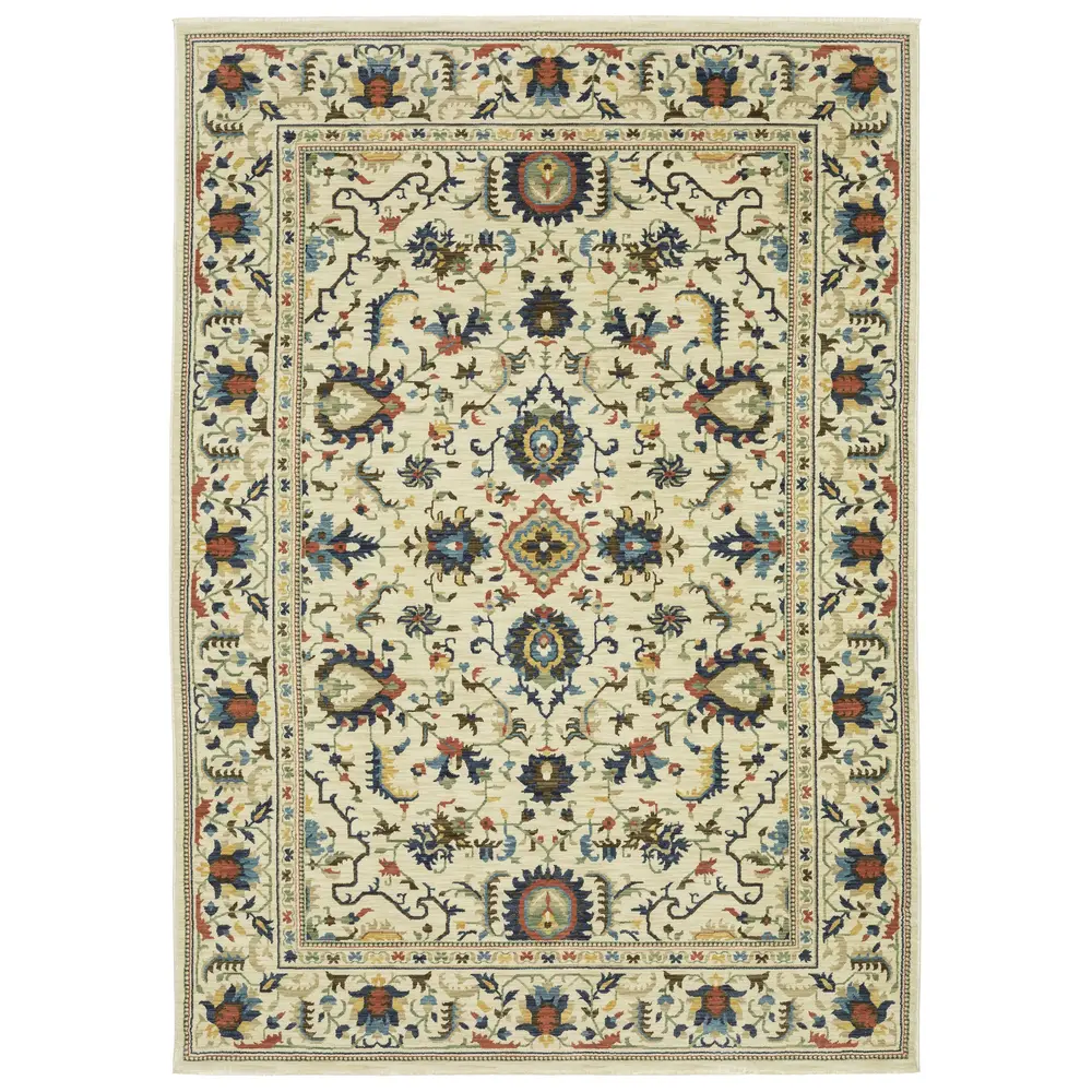 Francesca FR10A Ivory/ Multi Indoor Area Rug - 2' x 3'