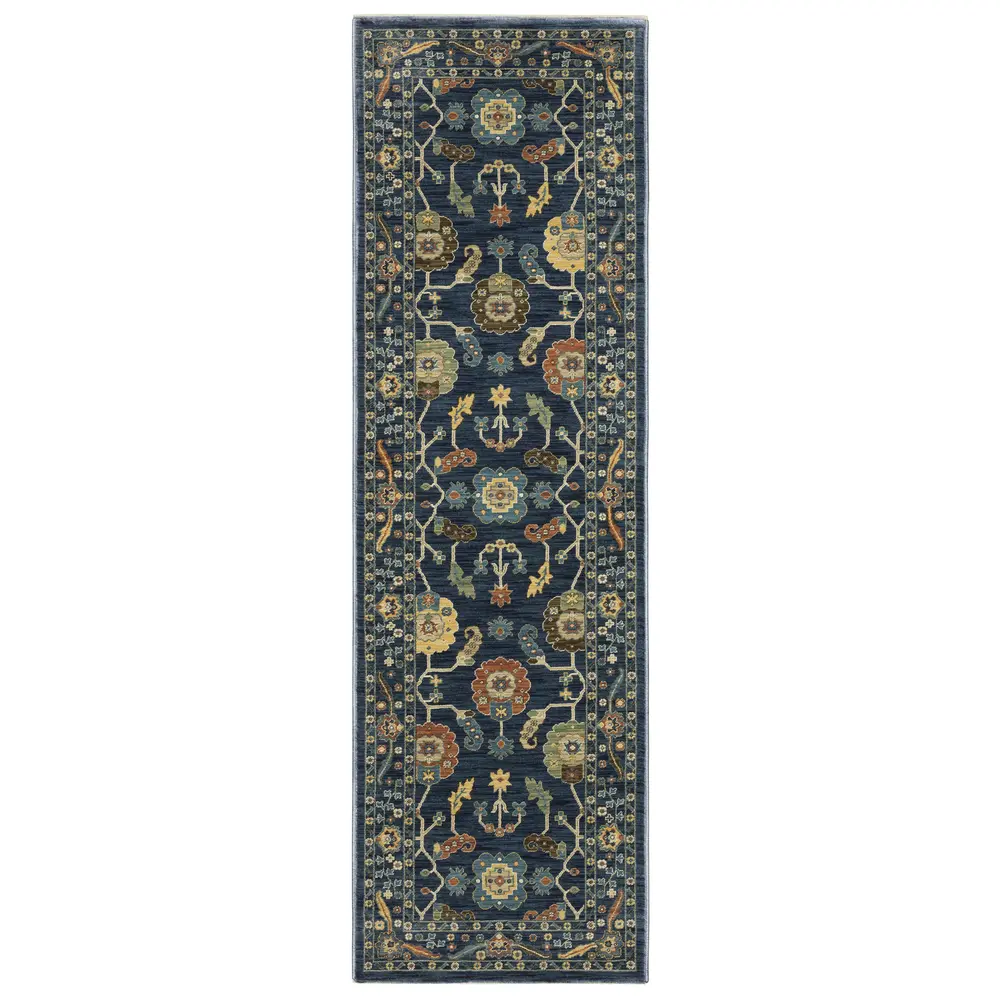Francesca FR03F Blue/ Gold Indoor Area Rug - 2'3
