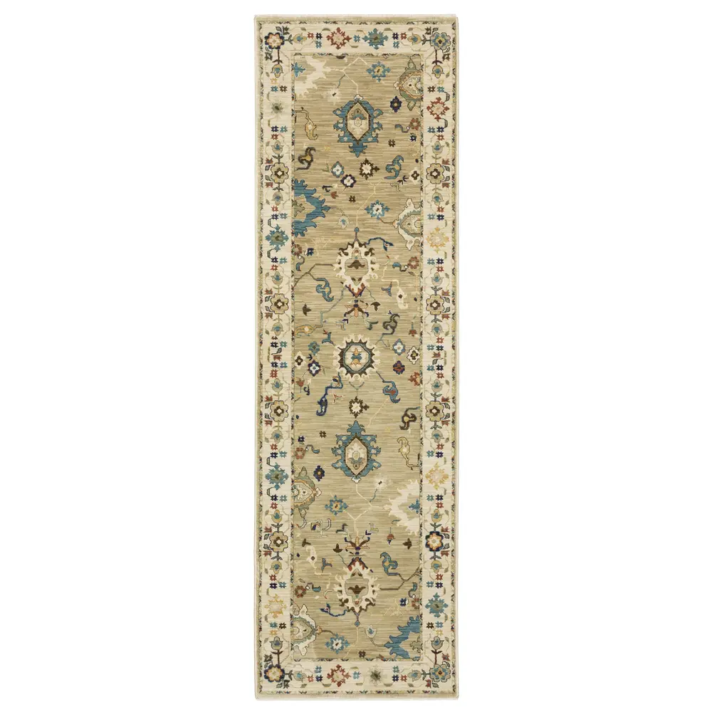 Francesca FR04E Beige/ Multi Indoor Area Rug - 2'3