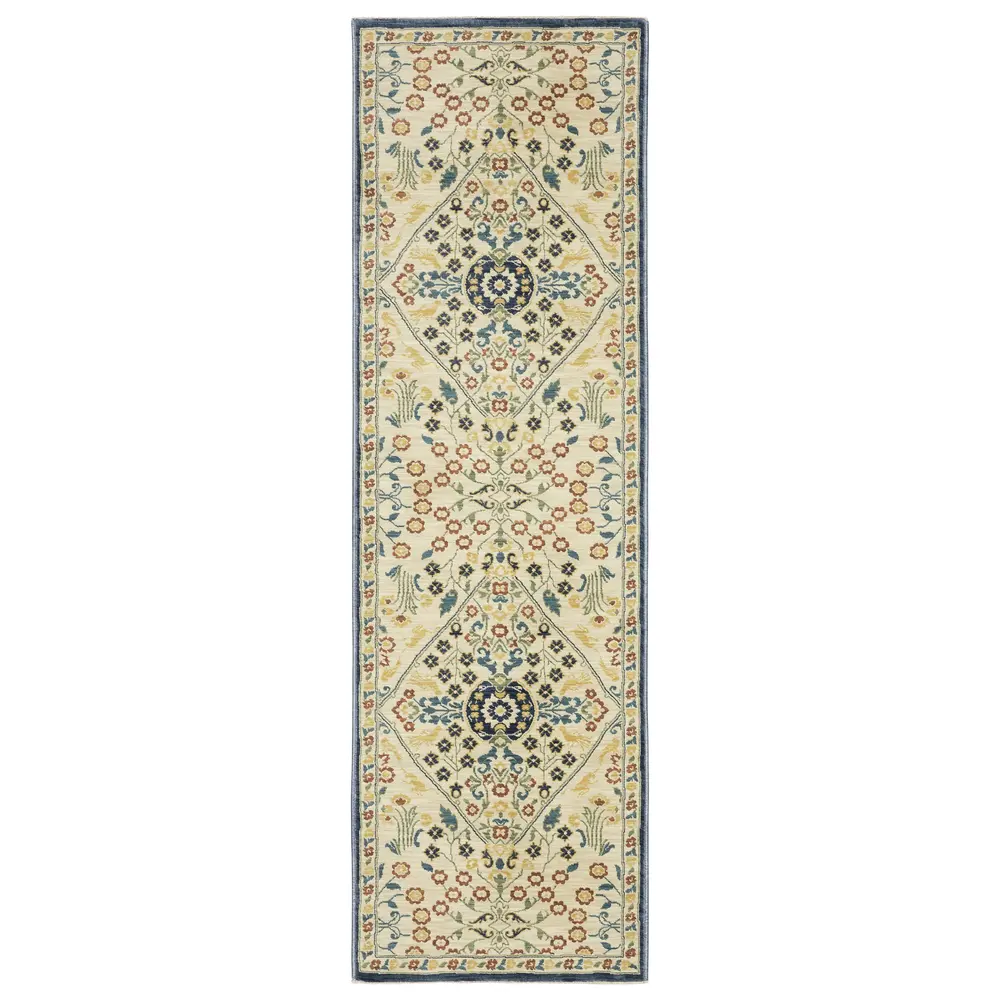 Francesca FR06B Ivory/ Multi Indoor Area Rug - 2'3