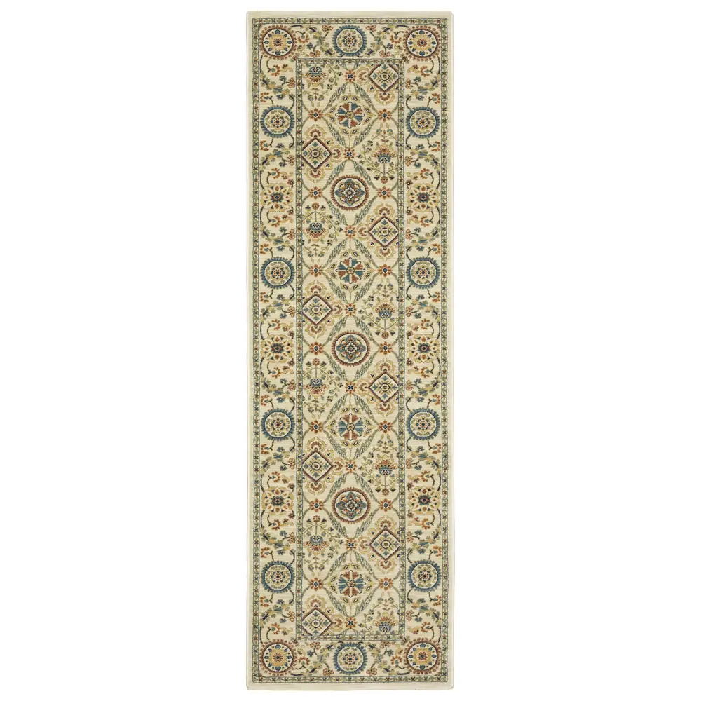 Francesca FR07A Ivory/ Multi Indoor Area Rug - 2'3