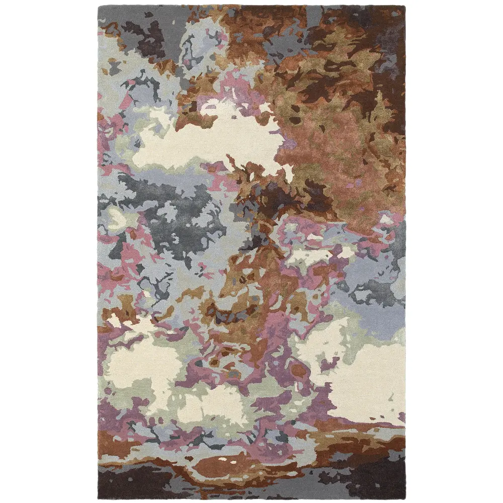 Galaxy 21905 Blue/ Brown Indoor Area Rug - 8' x 10'