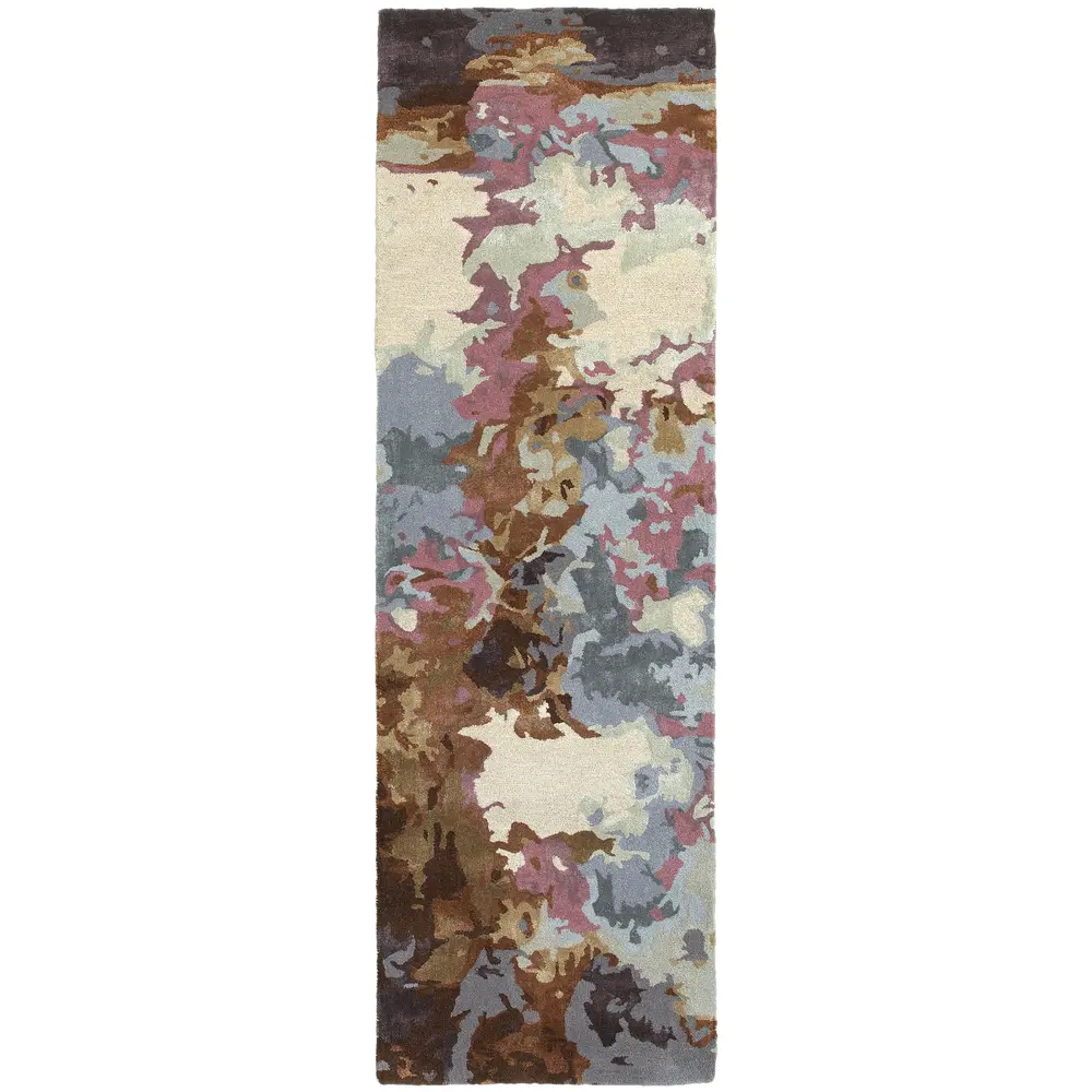 Galaxy 21905 Blue/ Brown Indoor Area Rug - 2'6