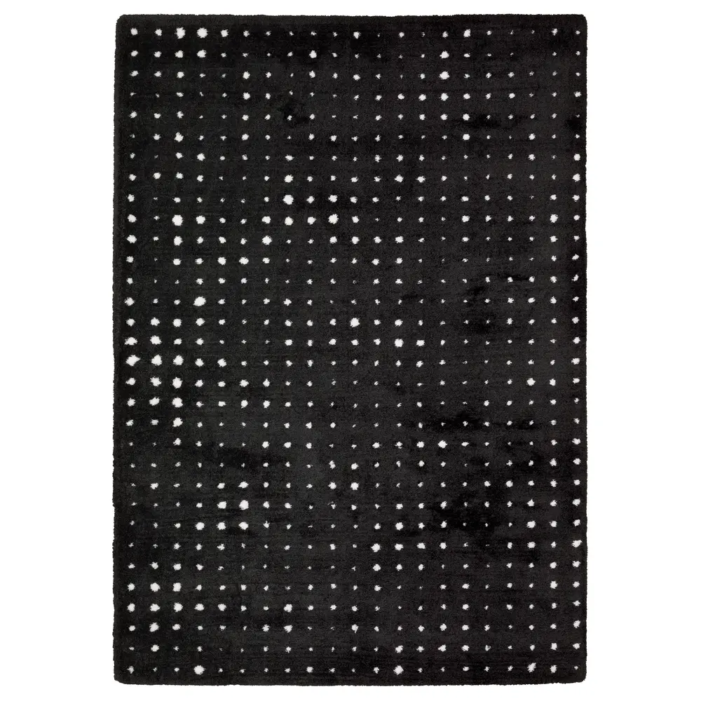 Galileo GAL04 Black/ Ivory Indoor Area Rug - 3'10