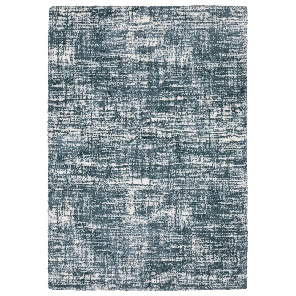 Galileo GAL08 Dark Teal/ Ivory Indoor Area Rug - 2' x 3'