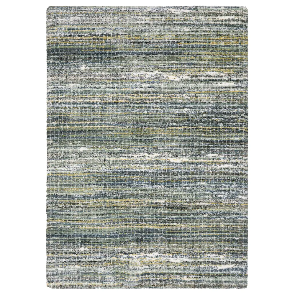 Galileo GAL07 Green/ Blue Indoor Area Rug - 3'10