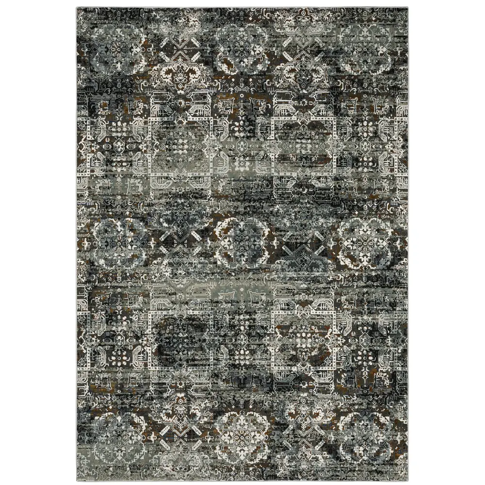 Gemini 2060V Charcoal/ Multi Indoor Area Rug - 6'7