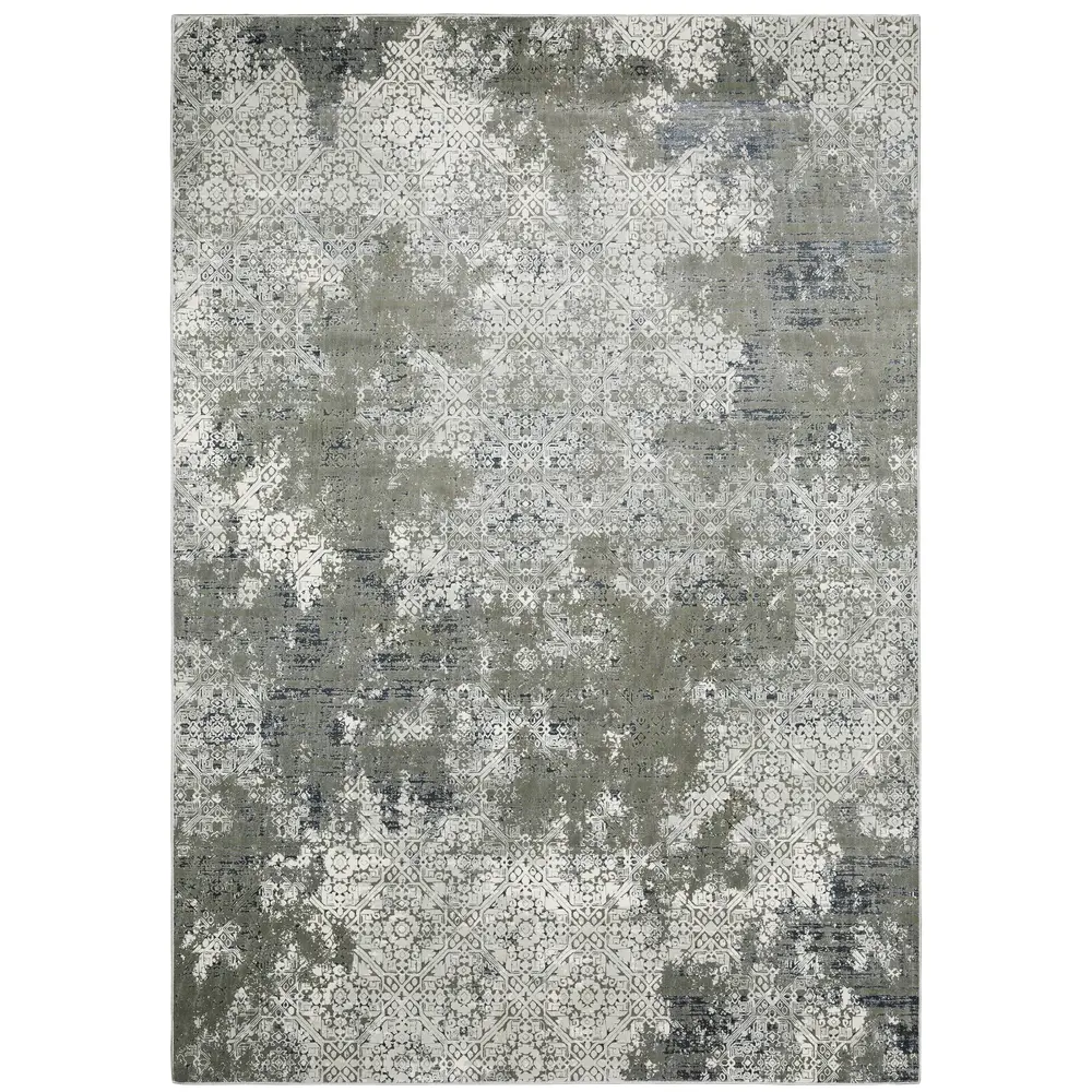 Gemini 002H2 Ivory/ Grey Indoor Area Rug - 5'3