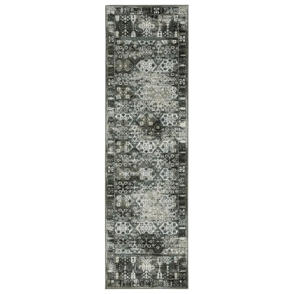 Gemini 070N2 Charcoal/ Grey Indoor Area Rug - 2'3