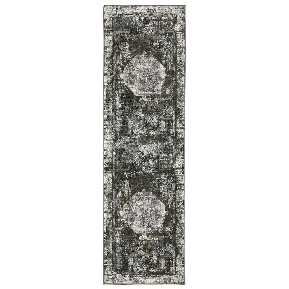 Gemini 090O2 Charcoal/ Grey Indoor Area Rug - 2'3