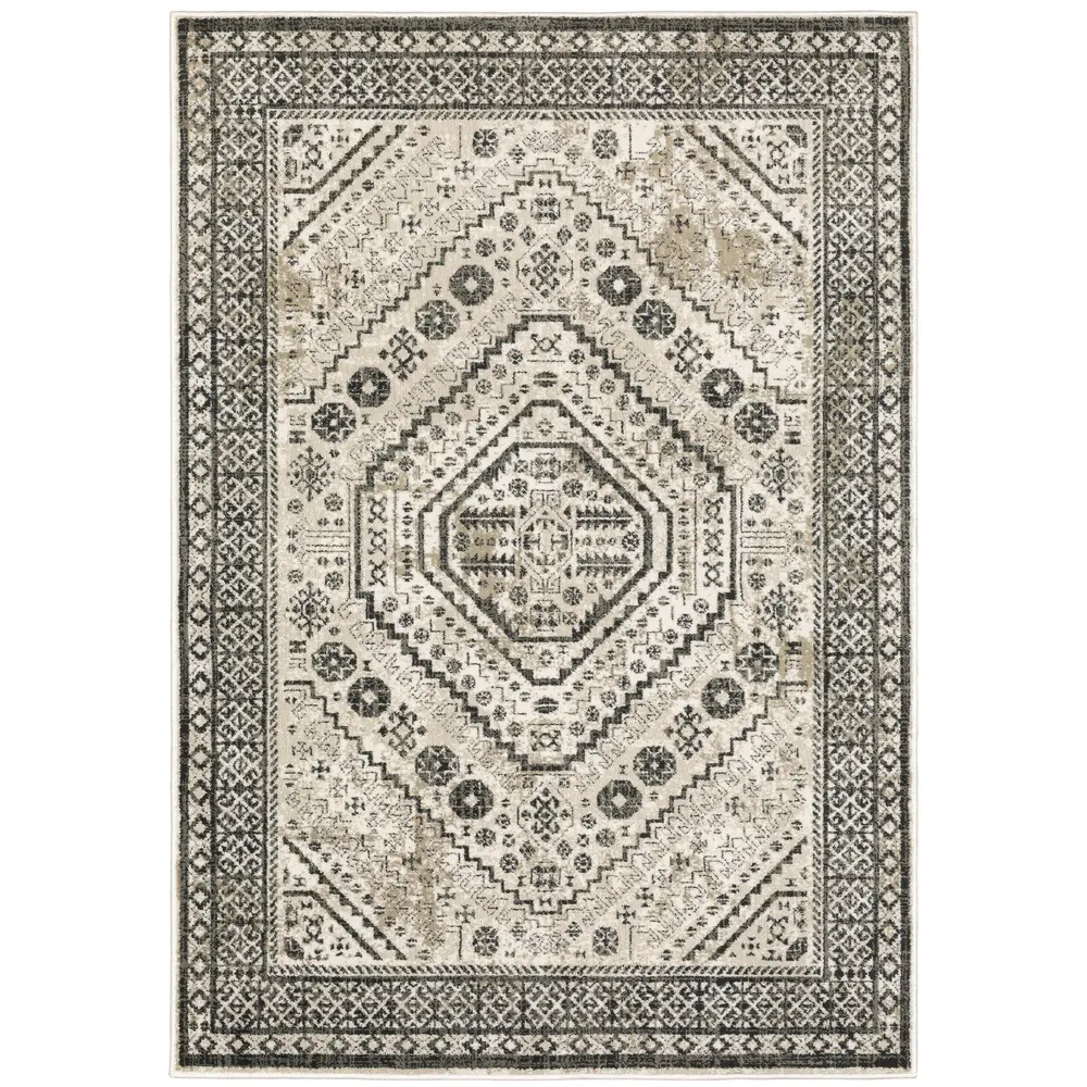 Georgia 659C0 Ivory/ Grey Indoor Area Rug - 5'3