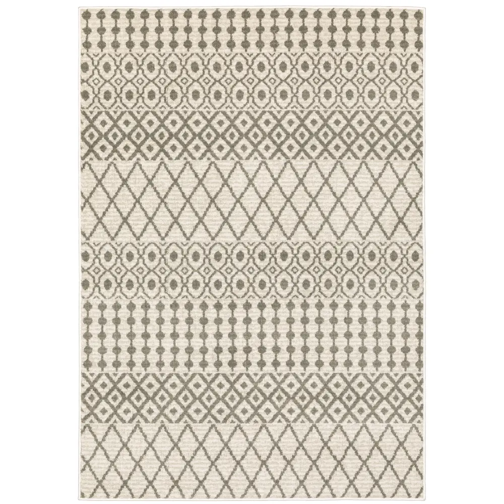 Georgia 717B0 Ivory/ Grey Indoor Area Rug - 7'10