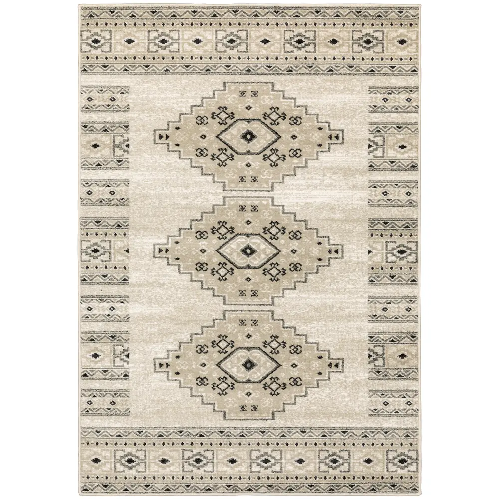 Georgia 643A0 Ivory/ Grey Indoor Area Rug - 6'7