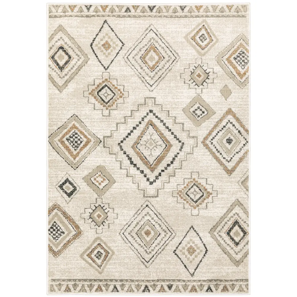 Georgia 660B0 Ivory/ Orange Indoor Area Rug - 5'3