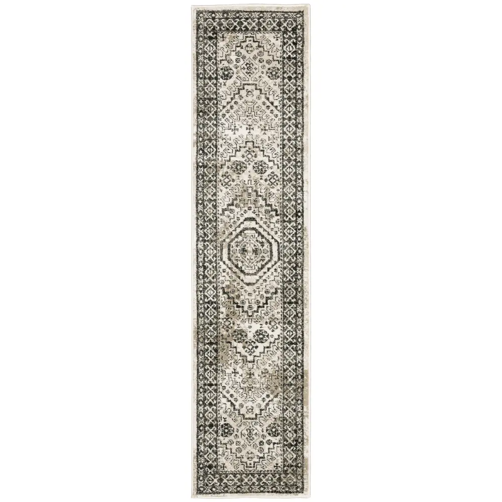 Georgia 659C0 Ivory/ Grey Indoor Area Rug - 1'10