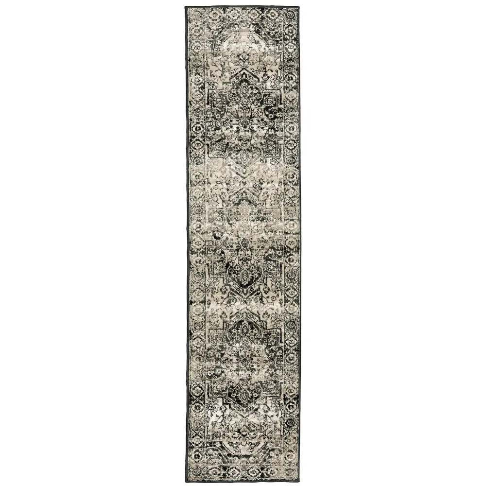 Georgia 429G0 Grey/ Black Indoor Area Rug - 1'10
