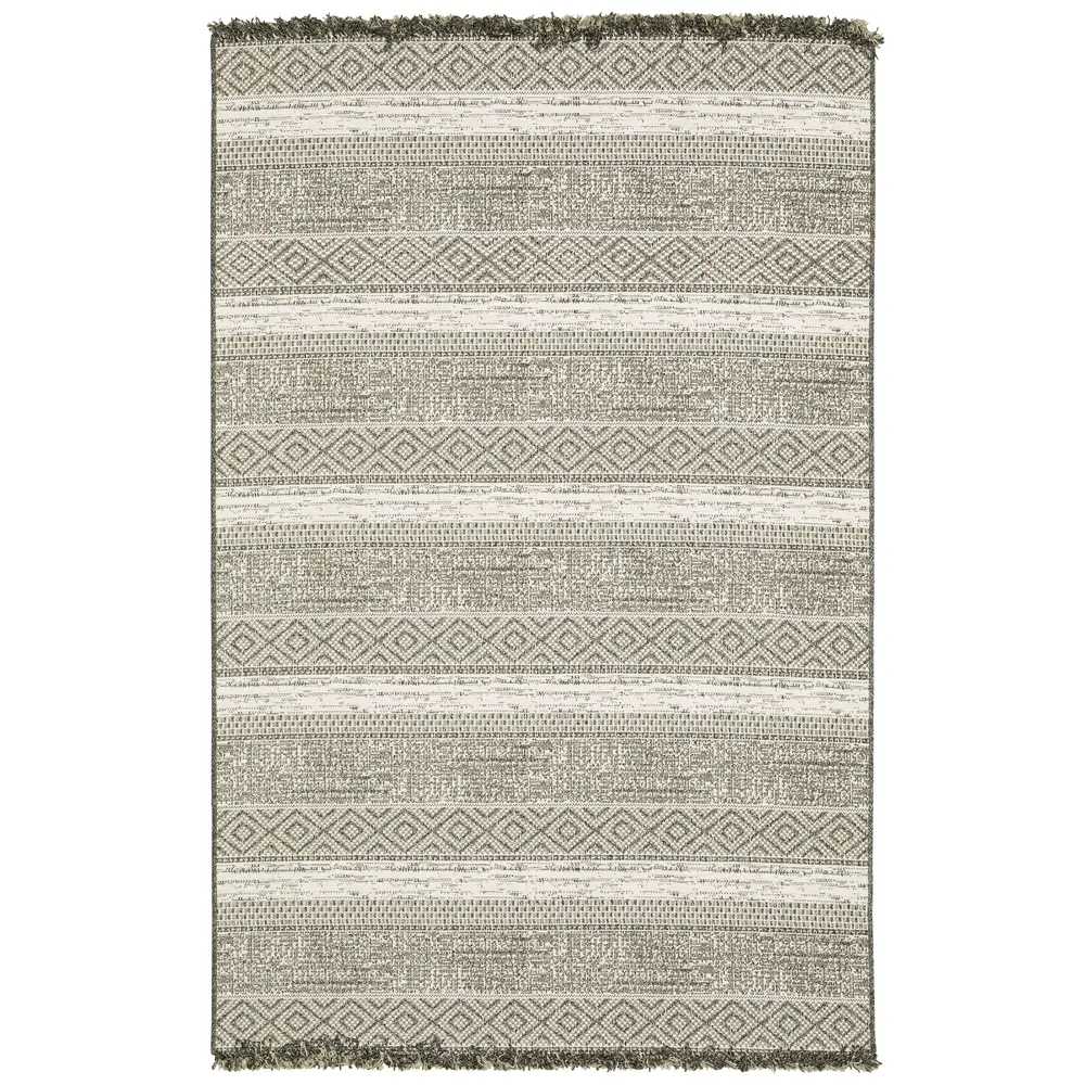 Gillian 1622E Beige/ Black Indoor/Outdoor Area Rug - 5'3