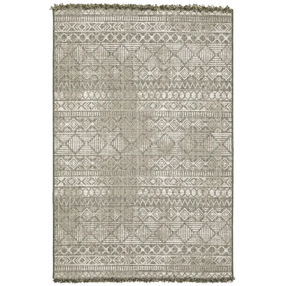 Gillian 4925A Beige/ Black Indoor/Outdoor Area Rug - 9'10