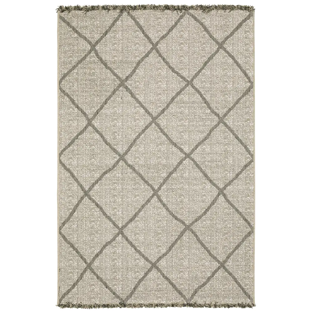Gillian 4926A Beige/ Black Indoor/Outdoor Area Rug - 7'10
