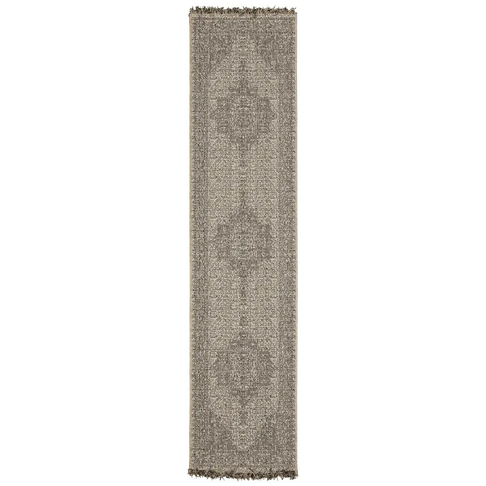 Gillian 5094X Beige/ Black Indoor/Outdoor Area Rug - 1'10
