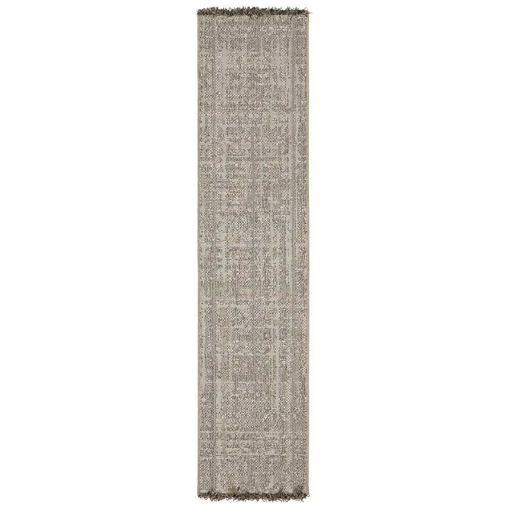Gillian 4928H Beige/ Black Indoor/Outdoor Area Rug - 1'10