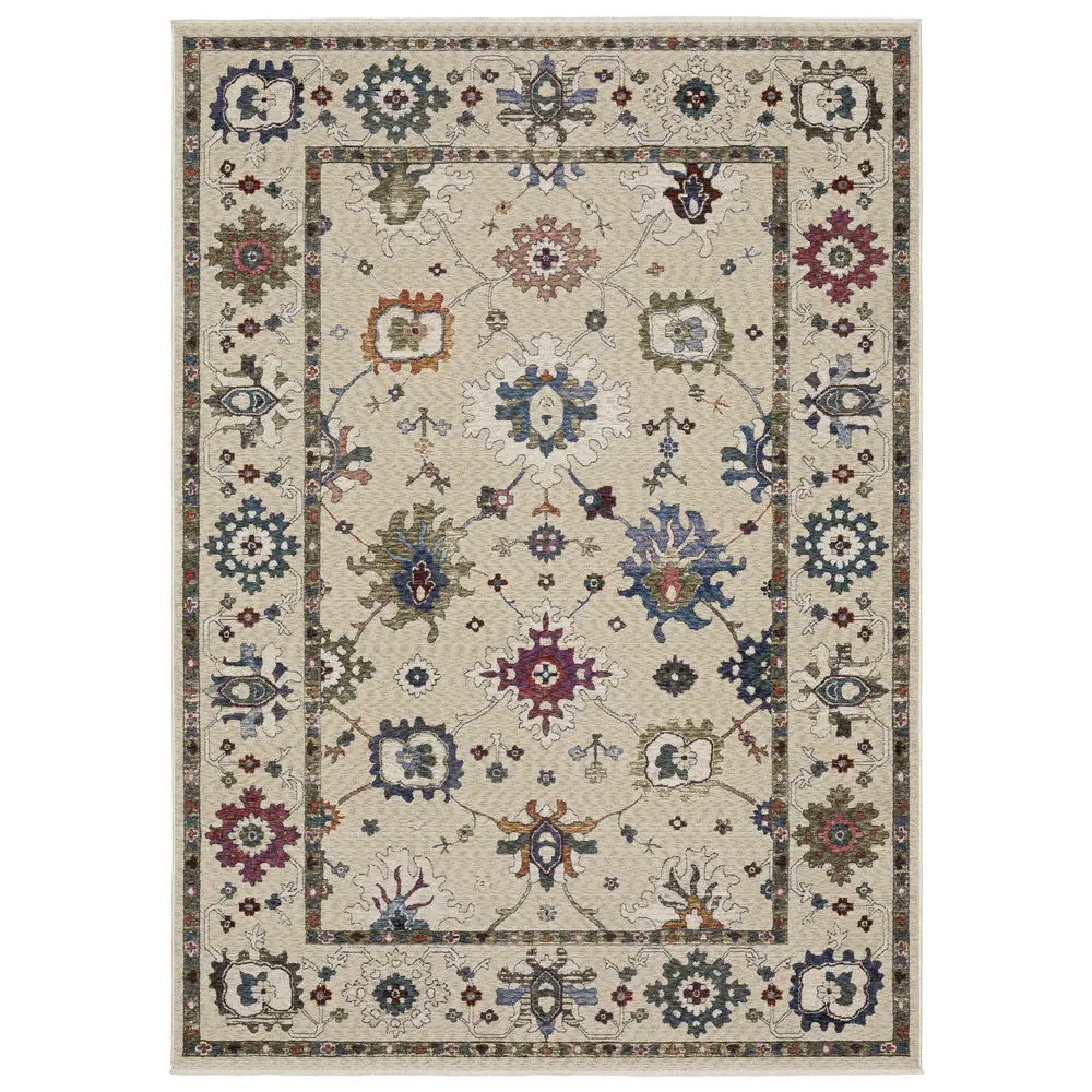Hastings HA01W Ivory/ Multi Indoor Area Rug - 9'10