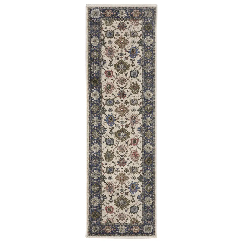 Hastings HA01E Blue/ Ivory Indoor Area Rug - 2'3