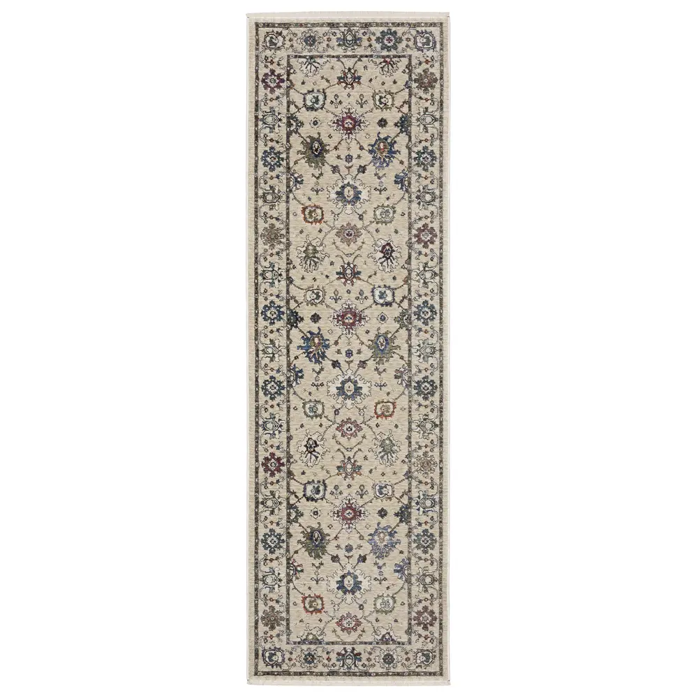 Hastings HA01W Ivory/ Multi Indoor Area Rug - 2'3