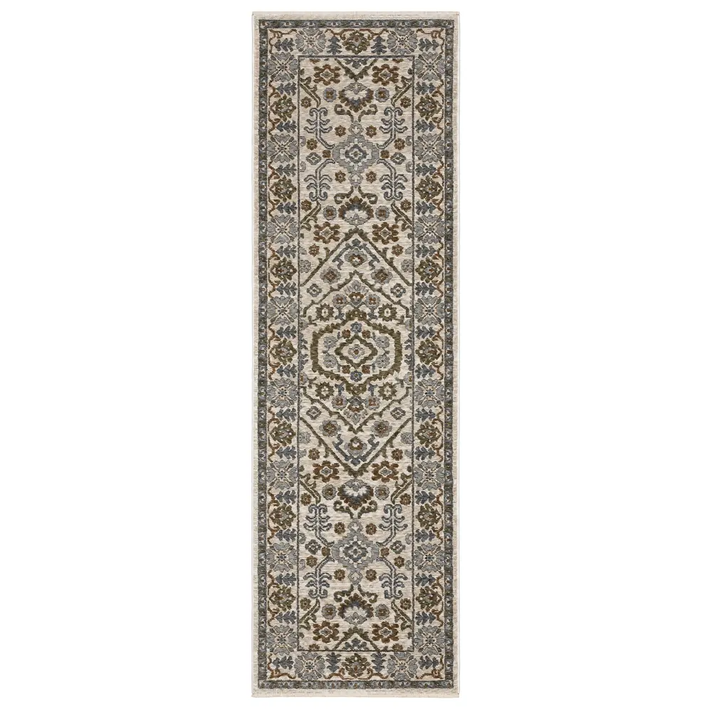 Hastings HA02I Ivory/ Rust Indoor Area Rug - 2'3