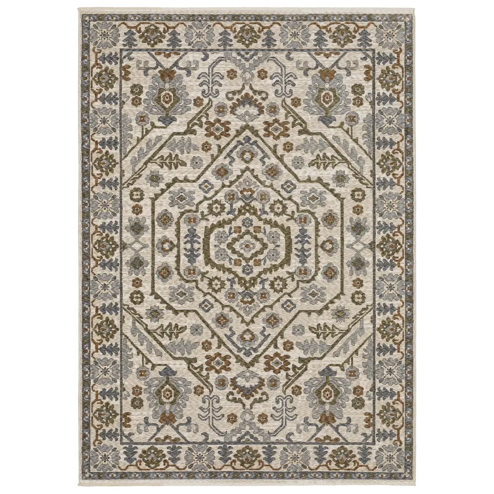 Hastings HA02I Ivory/ Rust Indoor Area Rug - 9'10