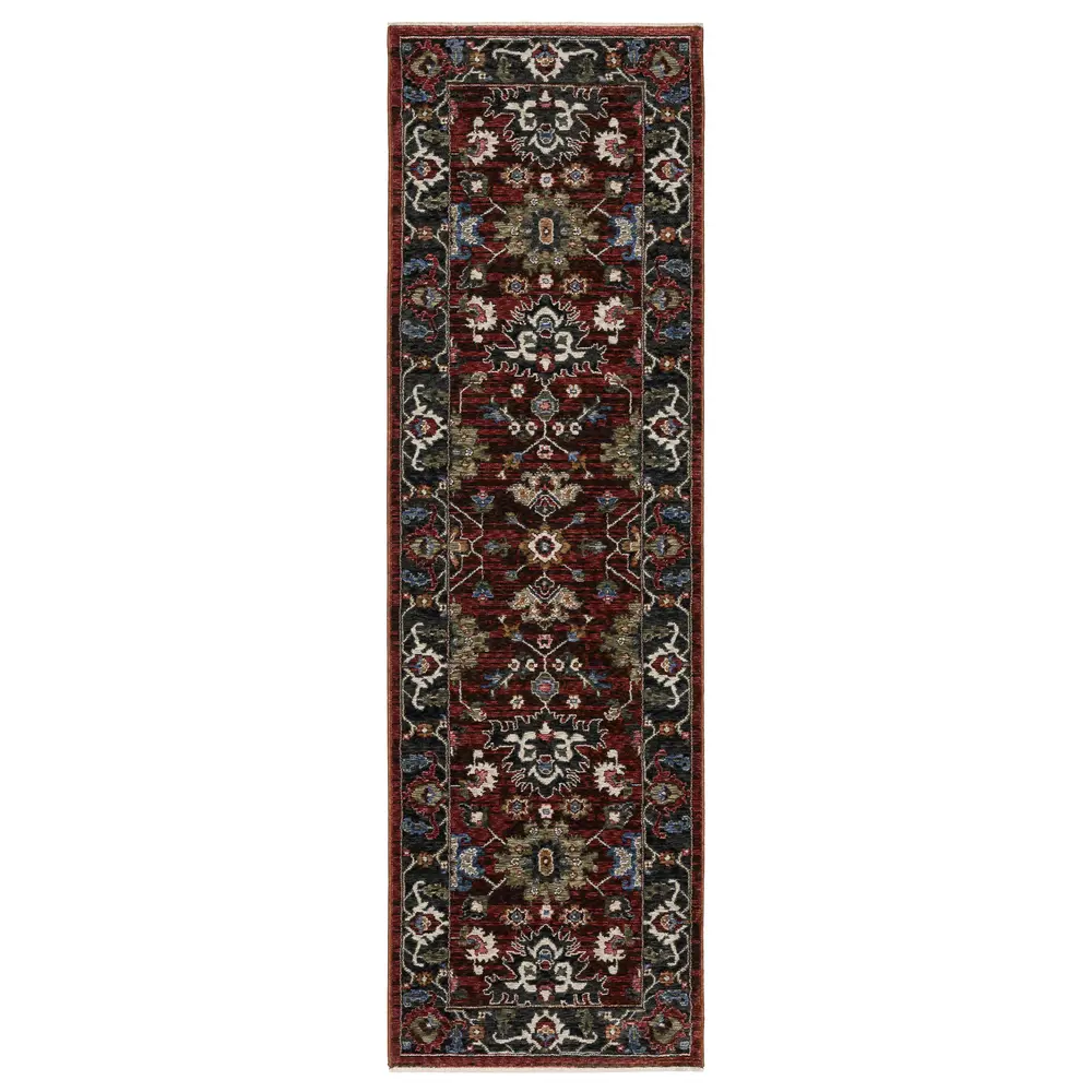 Hastings HA03V Red/ Multi Indoor Area Rug - 2'3