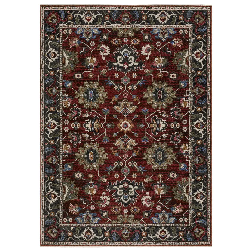 Hastings HA03V Red/ Multi Indoor Area Rug - 7'10