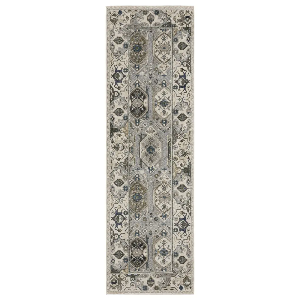 Hastings HA04U Ivory/ Blue Indoor Area Rug - 2'3