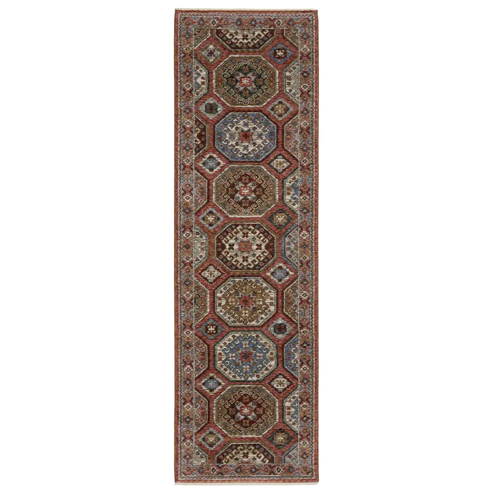 Hastings HA05R Pink/ Red Indoor Area Rug - 2'3