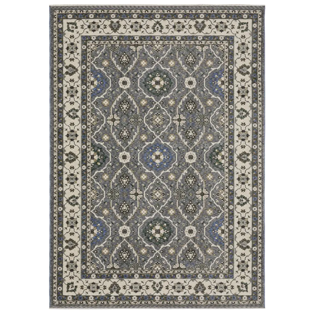 Hastings HA07H Blue/ Grey Indoor Area Rug - 5'3