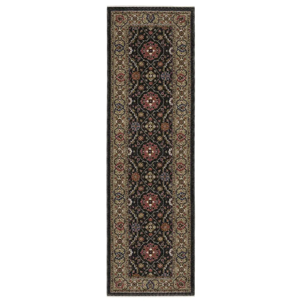 Hastings HA07D Charcoal/ Pink Indoor Area Rug - 2'3
