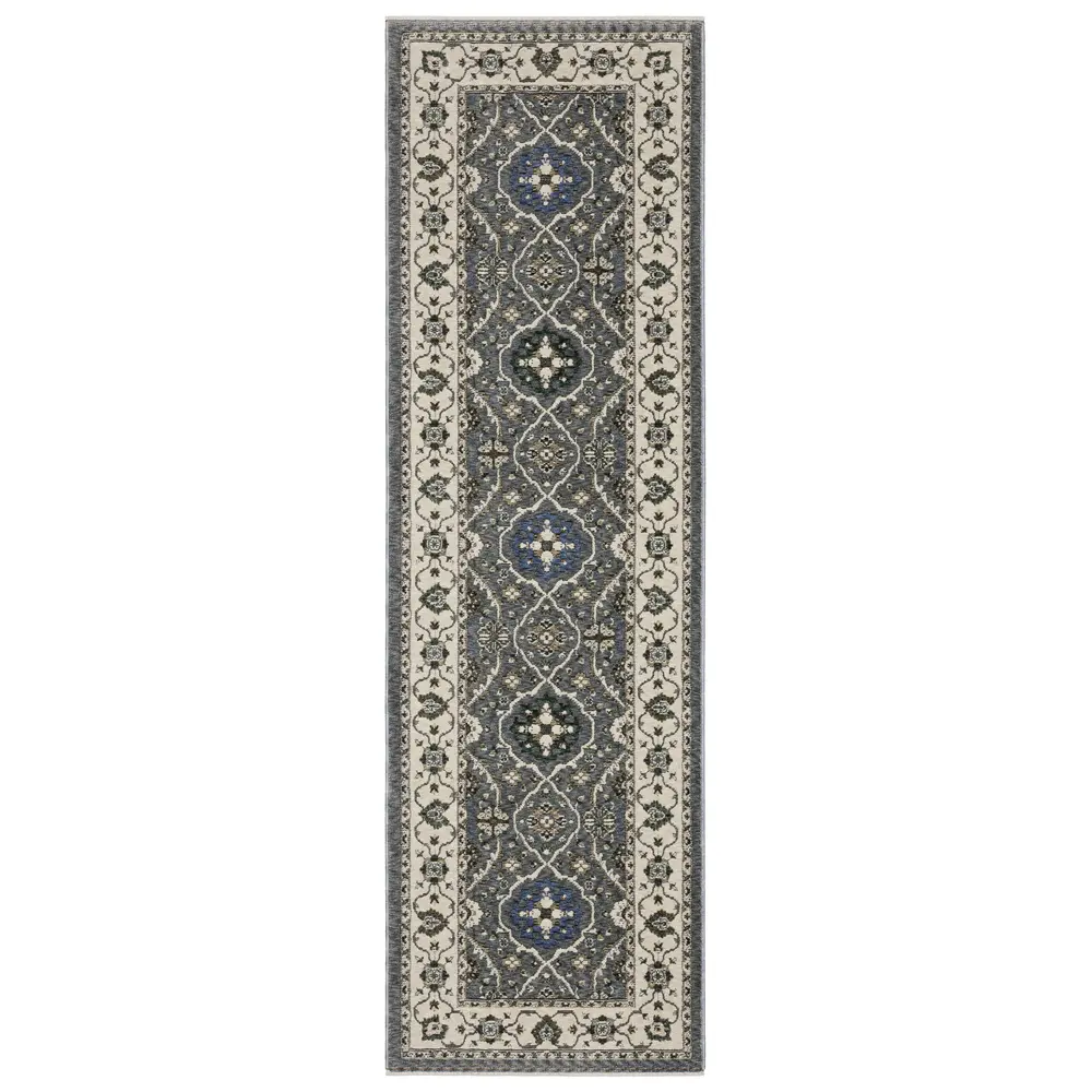 Hastings HA07H Blue/ Grey Indoor Area Rug - 2'3