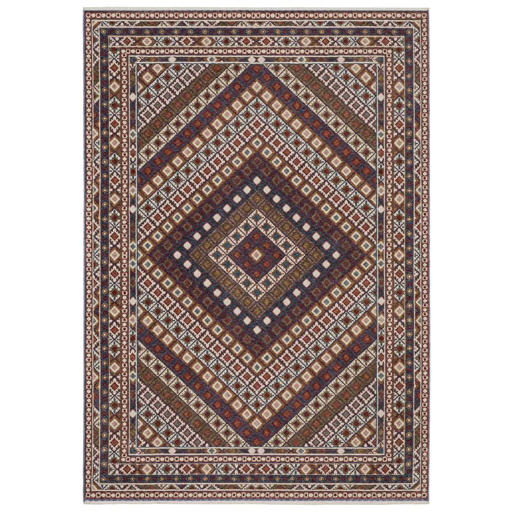 Hastings HA08B Red/ Multi Indoor Area Rug - 5'3