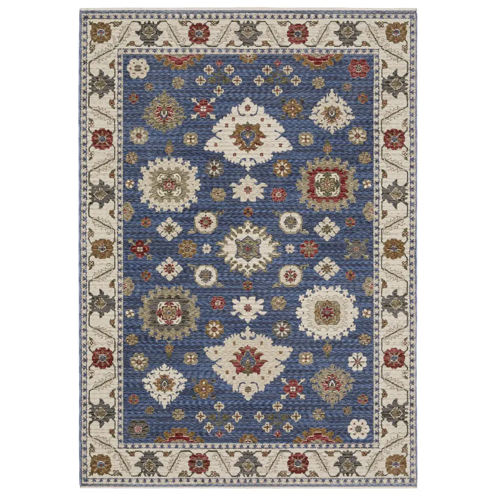 Hastings HA06Z Blue/ Ivory Indoor Area Rug - 5'3