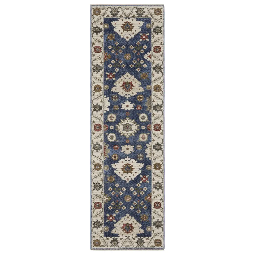 Hastings HA06Z Blue/ Ivory Indoor Area Rug - 2'3