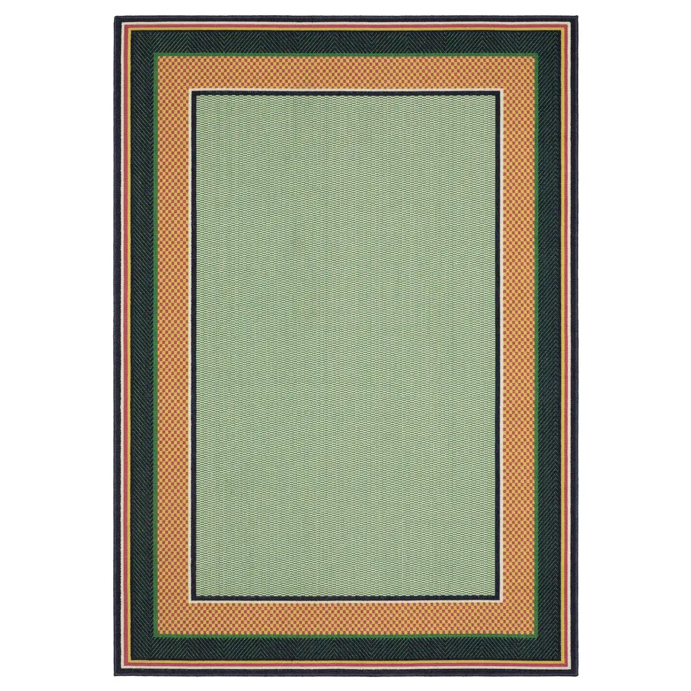 Havana HAV03 Green/ Navy Indoor/Outdoor Area Rug - 6'7
